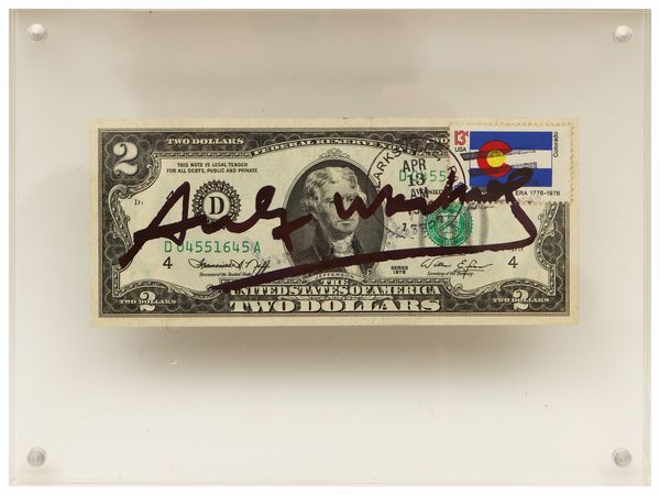Andy Warhol : Two dollar Thomas Jefferson, 1976  - Asta Arte Moderna e Contemporanea - Associazione Nazionale - Case d'Asta italiane