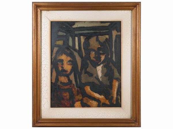 Giuseppe Serafini : Due figure  - Asta Arte Moderna e Contemporanea - Associazione Nazionale - Case d'Asta italiane