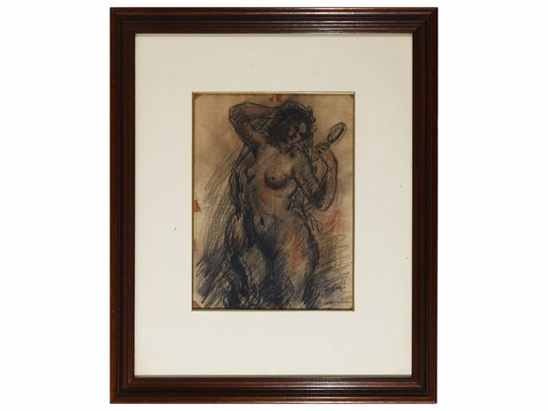 Giuseppe Graziosi : Nudo allo specchio  - Asta Arte Moderna e Contemporanea - Associazione Nazionale - Case d'Asta italiane