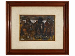 Mario Marcucci - Tre figure in spiaggia 1950