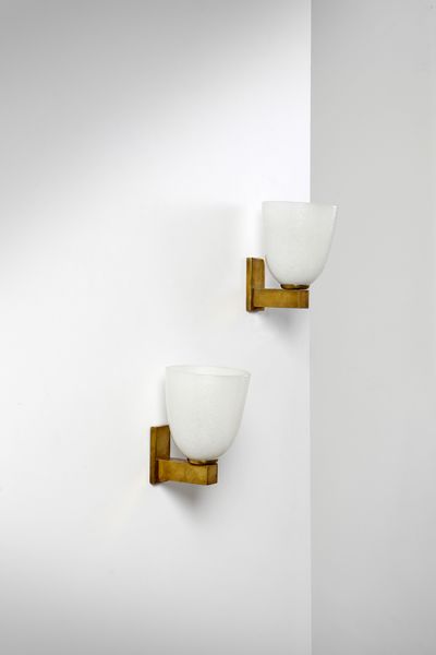 SCARPA CARLO (1906 - 1978) : attribuito. Coppia di lampade da parete per Venini  - Asta Asta 397 | DESIGN E ARTI DECORATIVE DEL NOVECENTO Online - Associazione Nazionale - Case d'Asta italiane