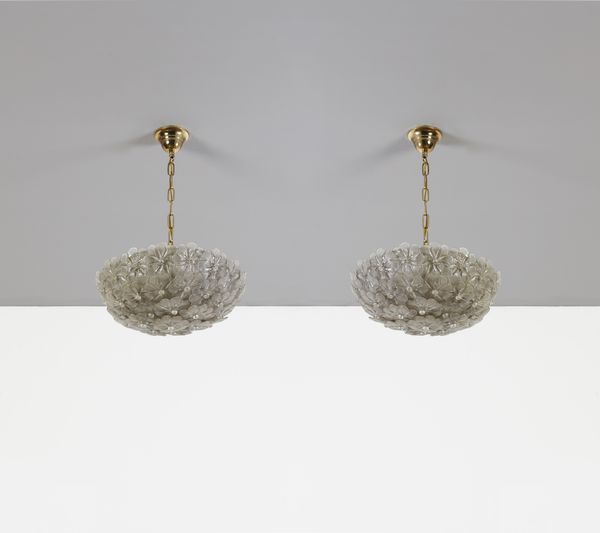 BAROVIER ERCOLE (1889 - 1974) : Coppia di lampade a sospensione  - Asta Asta 397 | DESIGN E ARTI DECORATIVE DEL NOVECENTO Online - Associazione Nazionale - Case d'Asta italiane