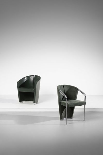 FAVARETTO & PARTNERS : Coppia di poltrone Podium per Estel  - Asta Asta 397 | DESIGN E ARTI DECORATIVE DEL NOVECENTO Online - Associazione Nazionale - Case d'Asta italiane
