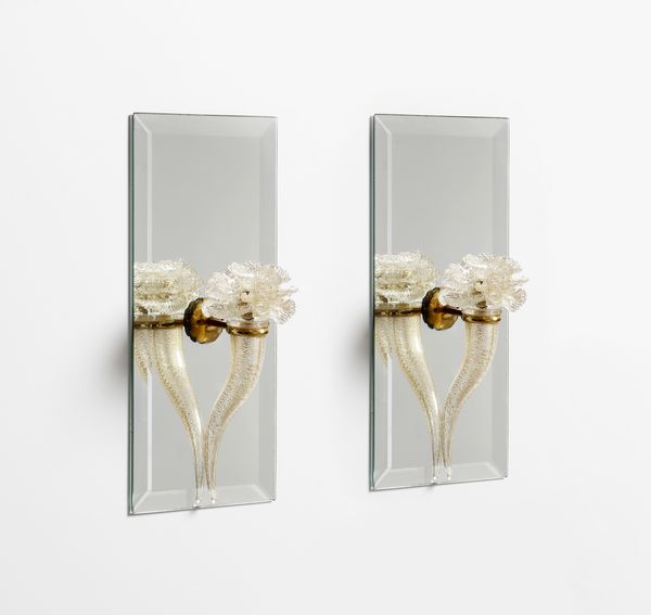 POLI FLAVIO : Coppia di appliques per Seguso  - Asta Asta 397 | DESIGN E ARTI DECORATIVE DEL NOVECENTO Online - Associazione Nazionale - Case d'Asta italiane