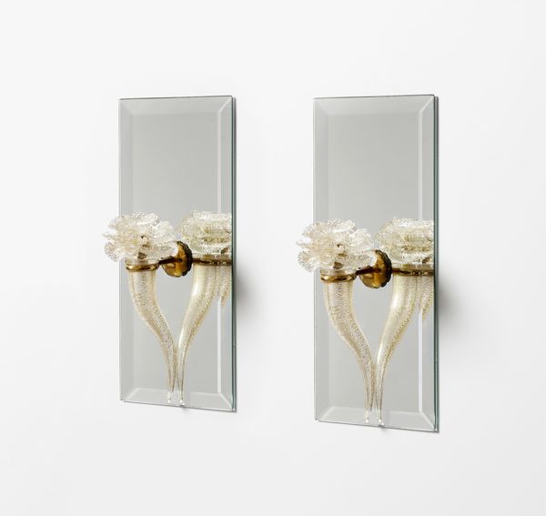 POLI FLAVIO : Coppia di appliques per Seguso  - Asta Asta 397 | DESIGN E ARTI DECORATIVE DEL NOVECENTO Online - Associazione Nazionale - Case d'Asta italiane