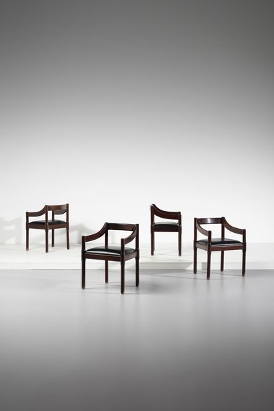 MAGISTRETTI VICO (1920 - 2006) : Quattro sedie Carimate per Cassina  - Asta Asta 397 | DESIGN E ARTI DECORATIVE DEL NOVECENTO Online - Associazione Nazionale - Case d'Asta italiane