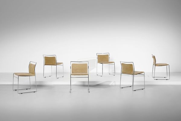 TAKAHAMA KAZUHIDE (n. 1930) : Sei sedie Tulu per Gavina  - Asta Asta 397 | DESIGN E ARTI DECORATIVE DEL NOVECENTO Online - Associazione Nazionale - Case d'Asta italiane