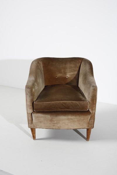 PONTI GIO (1891 - 1979) : attribuito. Coppia di poltrone  - Asta Asta 397 | DESIGN E ARTI DECORATIVE DEL NOVECENTO Online - Associazione Nazionale - Case d'Asta italiane