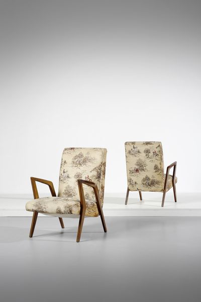 MANIFATTURA ITALIANA : Coppia di poltrone  - Asta Asta 397 | DESIGN E ARTI DECORATIVE DEL NOVECENTO Online - Associazione Nazionale - Case d'Asta italiane