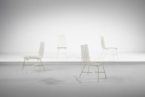 CARMINATI LIO : attribuito. Quattro sedie per Casa & Giardino  - Asta Asta 397 | DESIGN E ARTI DECORATIVE DEL NOVECENTO Online - Associazione Nazionale - Case d'Asta italiane