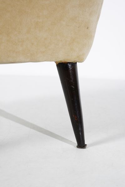 LINA BO BARDI & CARLO PAGANI : attribuito. Coppia di poltrone  - Asta Asta 397 | DESIGN E ARTI DECORATIVE DEL NOVECENTO Online - Associazione Nazionale - Case d'Asta italiane