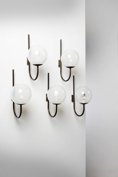 CANDLE : Cinque lampade da parete  - Asta Asta 397 | DESIGN E ARTI DECORATIVE DEL NOVECENTO Online - Associazione Nazionale - Case d'Asta italiane