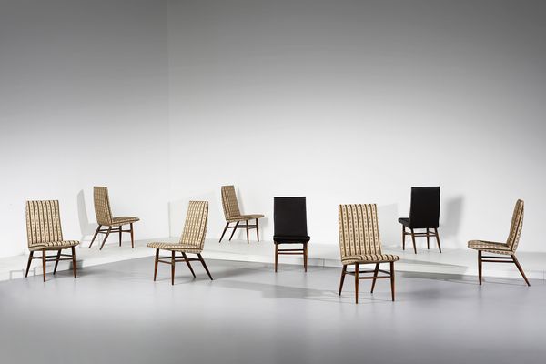 DE CARLI CARLO (1910 - 1999) : nello stile di. Otto sedie  - Asta Asta 397 | DESIGN E ARTI DECORATIVE DEL NOVECENTO Online - Associazione Nazionale - Case d'Asta italiane