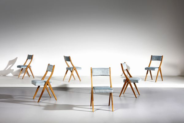 ZANINE CALDAS JOSE' (1919 - 2001) : attribuito. Sei sedie  - Asta Asta 397 | DESIGN E ARTI DECORATIVE DEL NOVECENTO Online - Associazione Nazionale - Case d'Asta italiane