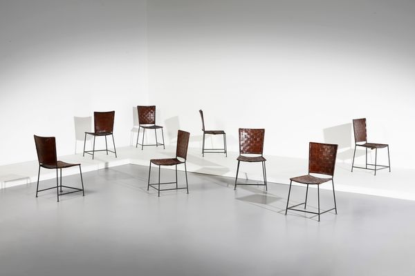 RIETI FABIO (n. 1925) : attribuito. Otto sedie  - Asta Asta 397 | DESIGN E ARTI DECORATIVE DEL NOVECENTO Online - Associazione Nazionale - Case d'Asta italiane