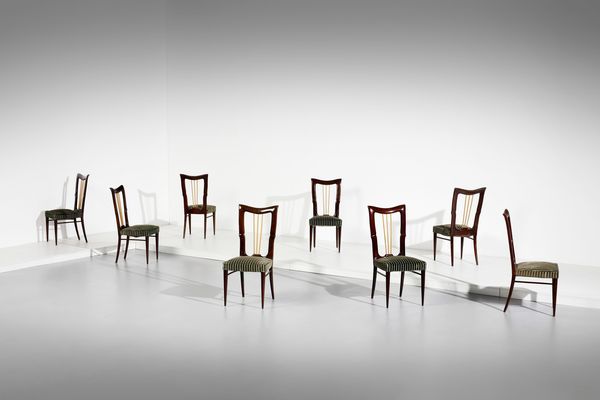 MANIFATTURA ITALIANA : Otto sedie  - Asta Asta 397 | DESIGN E ARTI DECORATIVE DEL NOVECENTO Online - Associazione Nazionale - Case d'Asta italiane