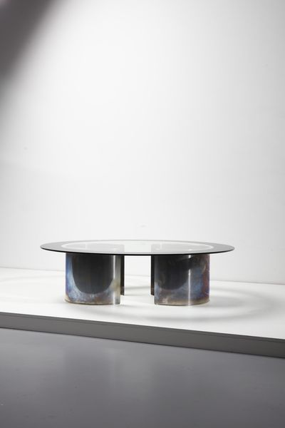 CACCIA DOMINIONI LUIGI (n. 1913) : Tavolino da salotto T20 Fascia Specchiata per Azucena  - Asta Asta 397 | DESIGN E ARTI DECORATIVE DEL NOVECENTO Online - Associazione Nazionale - Case d'Asta italiane