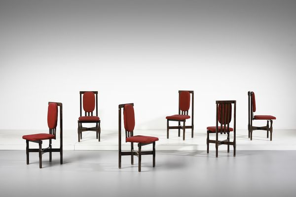 FIORI LEONARDO : Sei sedie per ISA Bergamo  - Asta Asta 397 | DESIGN E ARTI DECORATIVE DEL NOVECENTO Online - Associazione Nazionale - Case d'Asta italiane