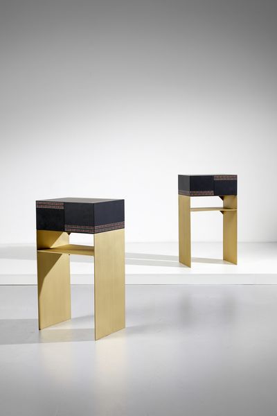 GUPICA : Coppia di comodini Sartorial Couple  - Asta Asta 397 | DESIGN E ARTI DECORATIVE DEL NOVECENTO Online - Associazione Nazionale - Case d'Asta italiane