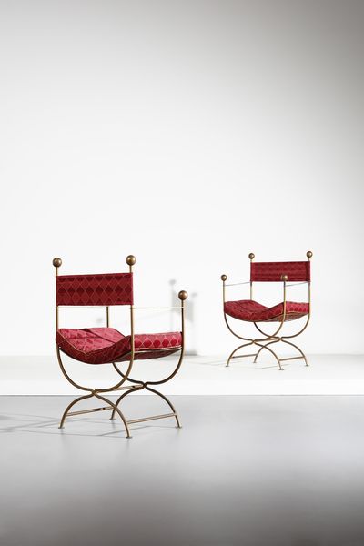 VIGANO' CARLO (1904 - 1974) : Coppia di poltroncine  - Asta Asta 397 | DESIGN E ARTI DECORATIVE DEL NOVECENTO Online - Associazione Nazionale - Case d'Asta italiane