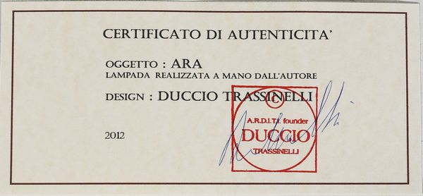 TRASSINELLI DUCCIO (n. 1945) : Tre lampade da tavolo Ara  - Asta Asta 397 | DESIGN E ARTI DECORATIVE DEL NOVECENTO Online - Associazione Nazionale - Case d'Asta italiane