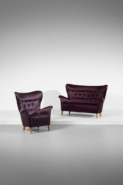 MALMSTEN CARL (1888 - 1972) : Poltrona e divano  - Asta Asta 397 | DESIGN E ARTI DECORATIVE DEL NOVECENTO Online - Associazione Nazionale - Case d'Asta italiane