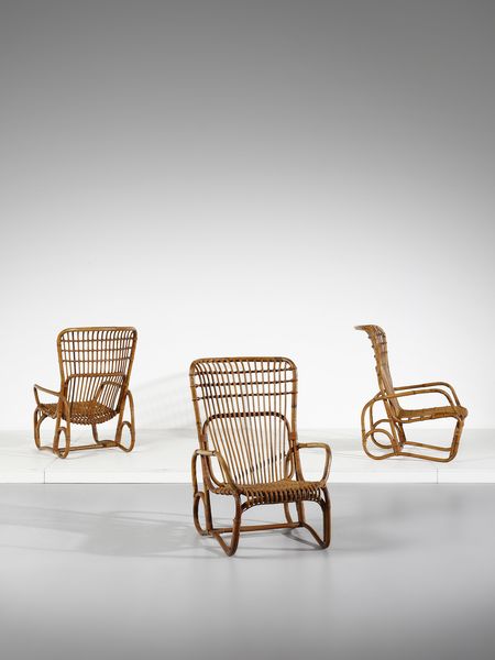 AGNOLI TITO (1931 - 2012) : attribuito. Tre poltrone  - Asta Asta 397 | DESIGN E ARTI DECORATIVE DEL NOVECENTO Online - Associazione Nazionale - Case d'Asta italiane