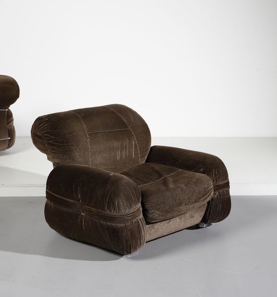 PIAZZESI ADRIANO : attribuito. Coppia di poltrone  - Asta Asta 397 | DESIGN E ARTI DECORATIVE DEL NOVECENTO Online - Associazione Nazionale - Case d'Asta italiane