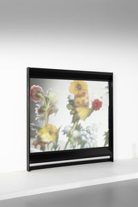 COLLINA GIULIANO (n. 1938) - Grande specchiera con decorazione serigrafata su disegno di Ico Parisi