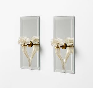 POLI FLAVIO - Coppia di appliques per Seguso