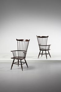 BUFFA PAOLO (1903 - 1970) - nello stile di. Coppia di sedie