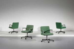 BORSANI OSVALDO (1911 - 1985) - Quattro sedie d'ufficio P125  per Tecno