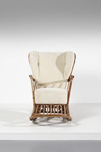 CARMINATI LIO : attribuito. Poltrona a dondolo per Casa & Giardino  - Asta Asta 397 | DESIGN E ARTI DECORATIVE DEL NOVECENTO Online - Associazione Nazionale - Case d'Asta italiane