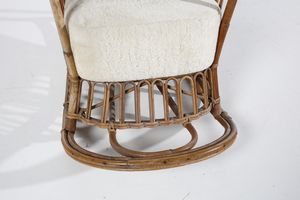 CARMINATI LIO : attribuito. Poltrona a dondolo per Casa & Giardino  - Asta Asta 397 | DESIGN E ARTI DECORATIVE DEL NOVECENTO Online - Associazione Nazionale - Case d'Asta italiane