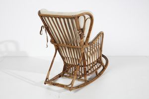 CARMINATI LIO : attribuito. Poltrona a dondolo per Casa & Giardino  - Asta Asta 397 | DESIGN E ARTI DECORATIVE DEL NOVECENTO Online - Associazione Nazionale - Case d'Asta italiane