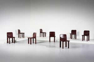 SCARPA AFRA (1937 -2011) & TOBIA (n. 1935) - Otto sedie Caia per Meritalia B&B