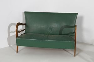 BUFFA PAOLO (1903 - 1970) : nello stile di. Coppia di poltrone con due poggiapiedi e divanetto  - Asta Asta 397 | DESIGN E ARTI DECORATIVE DEL NOVECENTO Online - Associazione Nazionale - Case d'Asta italiane