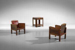 MELIS MELCHIORRE (1889 - 1982) - Coppia di poltrone con tavolino