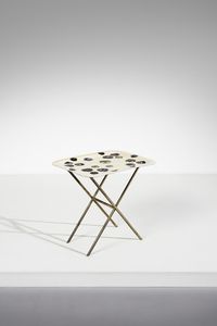 FORNASETTI PIERO (1913 - 1988) - Vassoio Viole con portavassoio