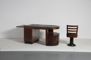 ZAVANELLA  RENZO (1900 - 1988) : Scrivania con sedia  - Asta Asta 397 | DESIGN E ARTI DECORATIVE DEL NOVECENTO Online - Associazione Nazionale - Case d'Asta italiane