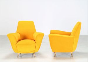 PARISI ICO (1916 - 1996) : Coppia di poltrone  per ISA  - Asta Asta 397 | DESIGN E ARTI DECORATIVE DEL NOVECENTO Online - Associazione Nazionale - Case d'Asta italiane