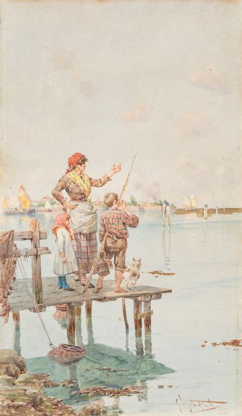 Giuseppe Vizzotto Alberti : La famiglia del pescatore  - Asta Arte figurativa tra XIX e XX secolo - Associazione Nazionale - Case d'Asta italiane