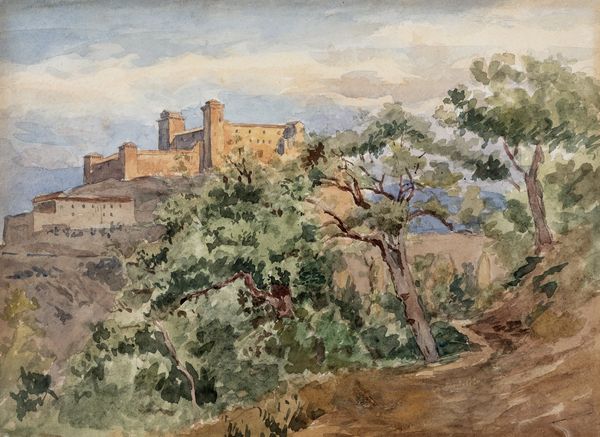 Giuseppe Haimann : Spoleto, la Rocca Albornoz  - Asta Arte figurativa tra XIX e XX secolo - Associazione Nazionale - Case d'Asta italiane
