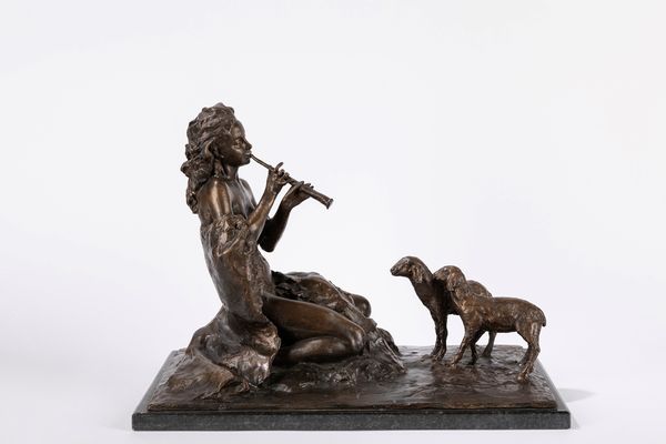 Giuseppe Siccardi : Idillio campestre  - Asta Arte figurativa tra XIX e XX secolo - Associazione Nazionale - Case d'Asta italiane