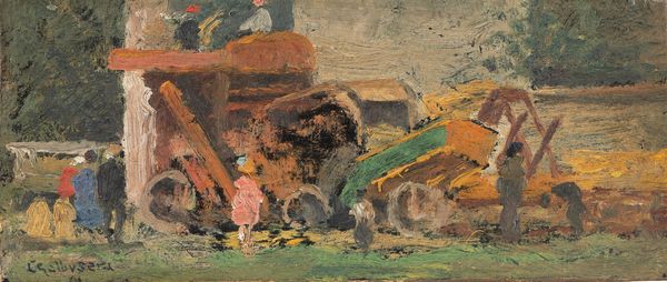 Galbusera (Scuola italiana, fine XIX - inizio XX secolo) : Lavori in campagna  - Asta Arte figurativa tra XIX e XX secolo - Associazione Nazionale - Case d'Asta italiane