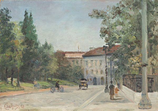 Galbusera (Scuola italiana, fine XIX - inizio XX secolo) : Scorcio di Lugano  - Asta Arte figurativa tra XIX e XX secolo - Associazione Nazionale - Case d'Asta italiane