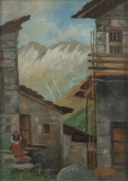 Galbusera (Scuola italiana, fine XIX - inizio XX secolo) : Scorcio ticinese  - Asta Arte figurativa tra XIX e XX secolo - Associazione Nazionale - Case d'Asta italiane