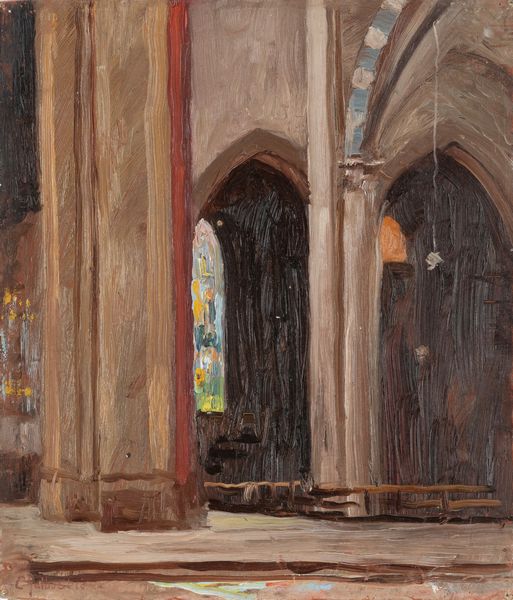 Galbusera (Scuola italiana, fine XIX - inizio XX secolo) : Interno di chiesa  - Asta Arte figurativa tra XIX e XX secolo - Associazione Nazionale - Case d'Asta italiane