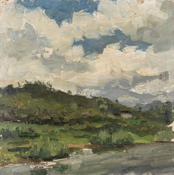 Matteo Olivero : Paesaggio fluviale  - Asta Arte figurativa tra XIX e XX secolo - Associazione Nazionale - Case d'Asta italiane