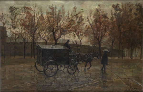 Lazzaro Pasini : Parte centrale del trittico L'Albero della Vita - Sine Nomine  - Asta Arte figurativa tra XIX e XX secolo - Associazione Nazionale - Case d'Asta italiane